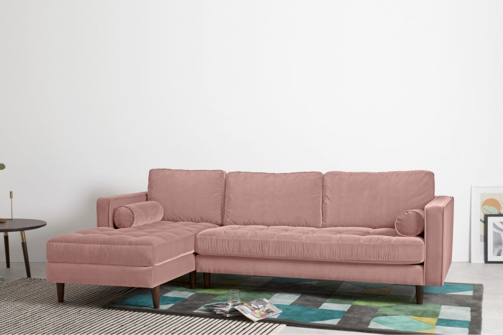 Pink left hand chaise room