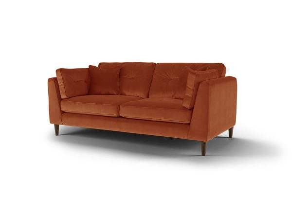 Cricket 3 Seater Sofa Burnt Orange Velvet