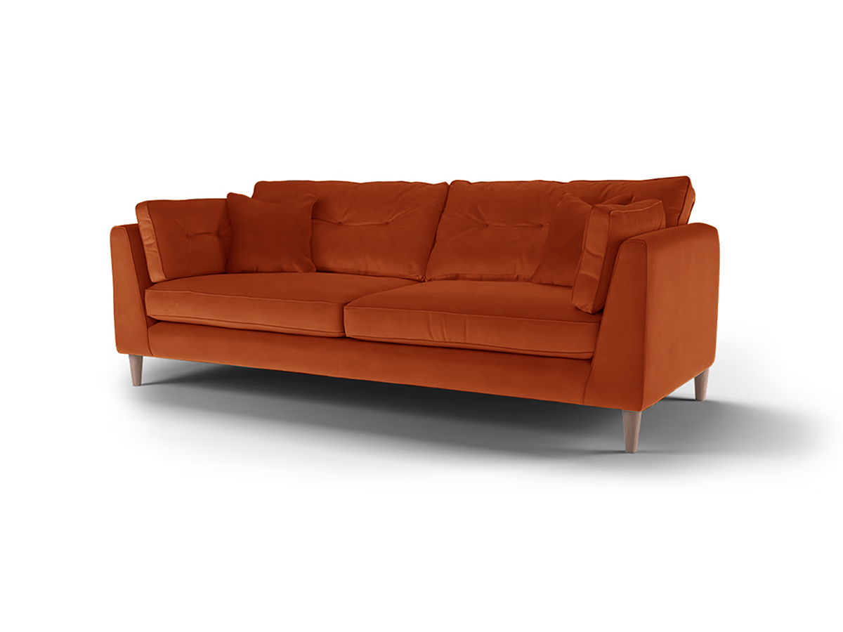 Cricket 4 Seater Sofa Burnt Orange Velvet