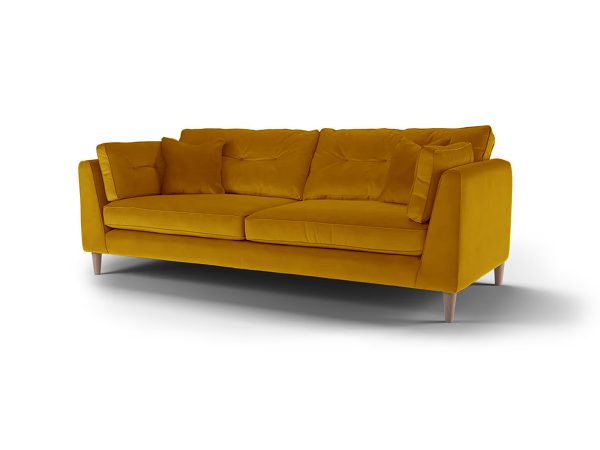 Cricket 4 Seater Sofa Gold Velvet