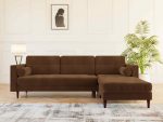 Hayes Interior 4 Seater Chaise Leather Brown