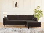 Hayes Interior 4 Seater Chaise Leather Grey