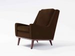 Hampton Armchair Front Angle Leather Brown