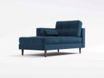 Hayes Chaise F Angel Leather Navy Blue