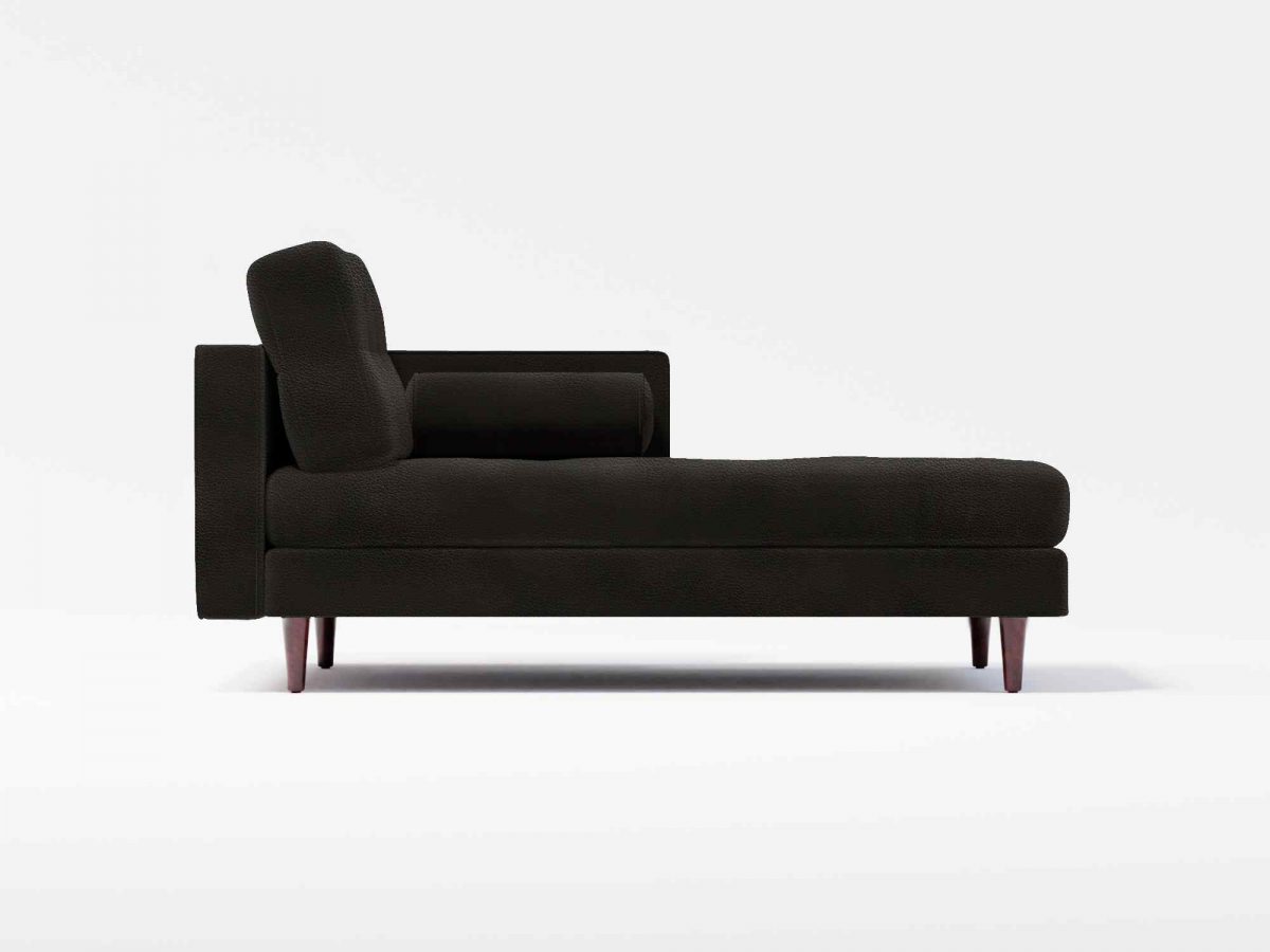 Hayes Chaise Front Leather Black