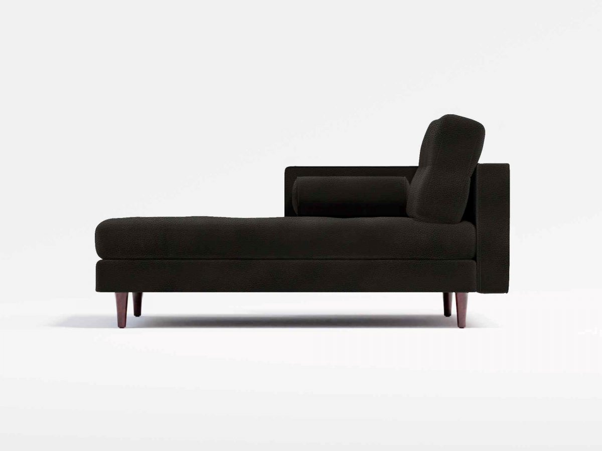 Hayes Chaise Front Leather Black
