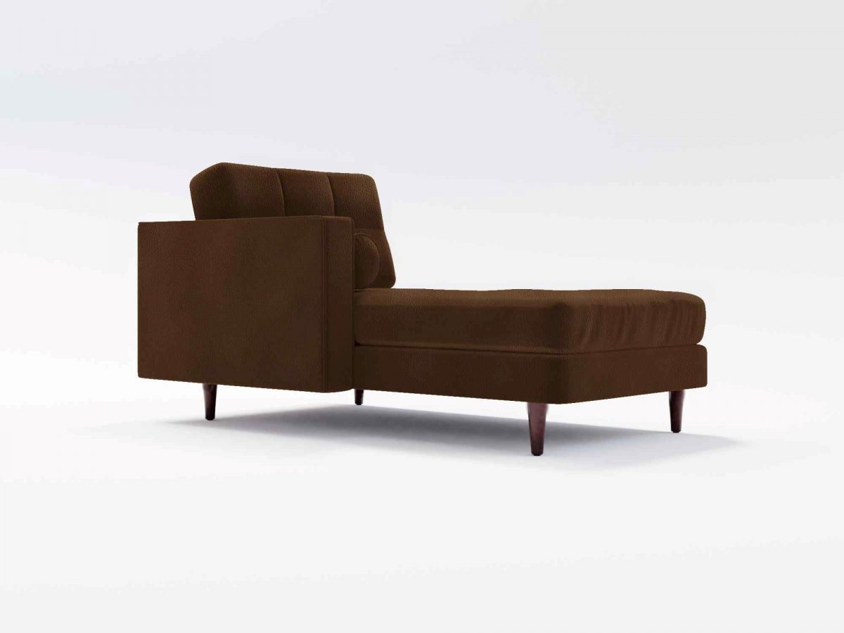 Hayes Chaise Side Angle Leather Brown