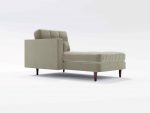 Hayes Chaise Side Angle Leather LT Grey