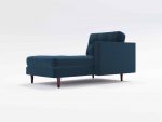 Hayes Chaise Side Angle Leather Navy Blue