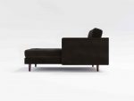 Hayes Chaise Side Leather Black