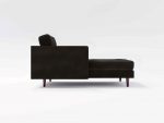 Hayes Chaise Side Leather Black