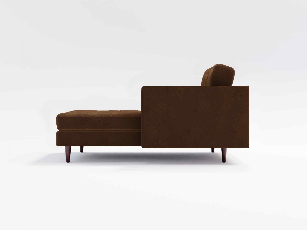 Hayes Chaise Side Leather Brown