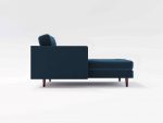 Hayes Chaise Side Leather Navy Blue