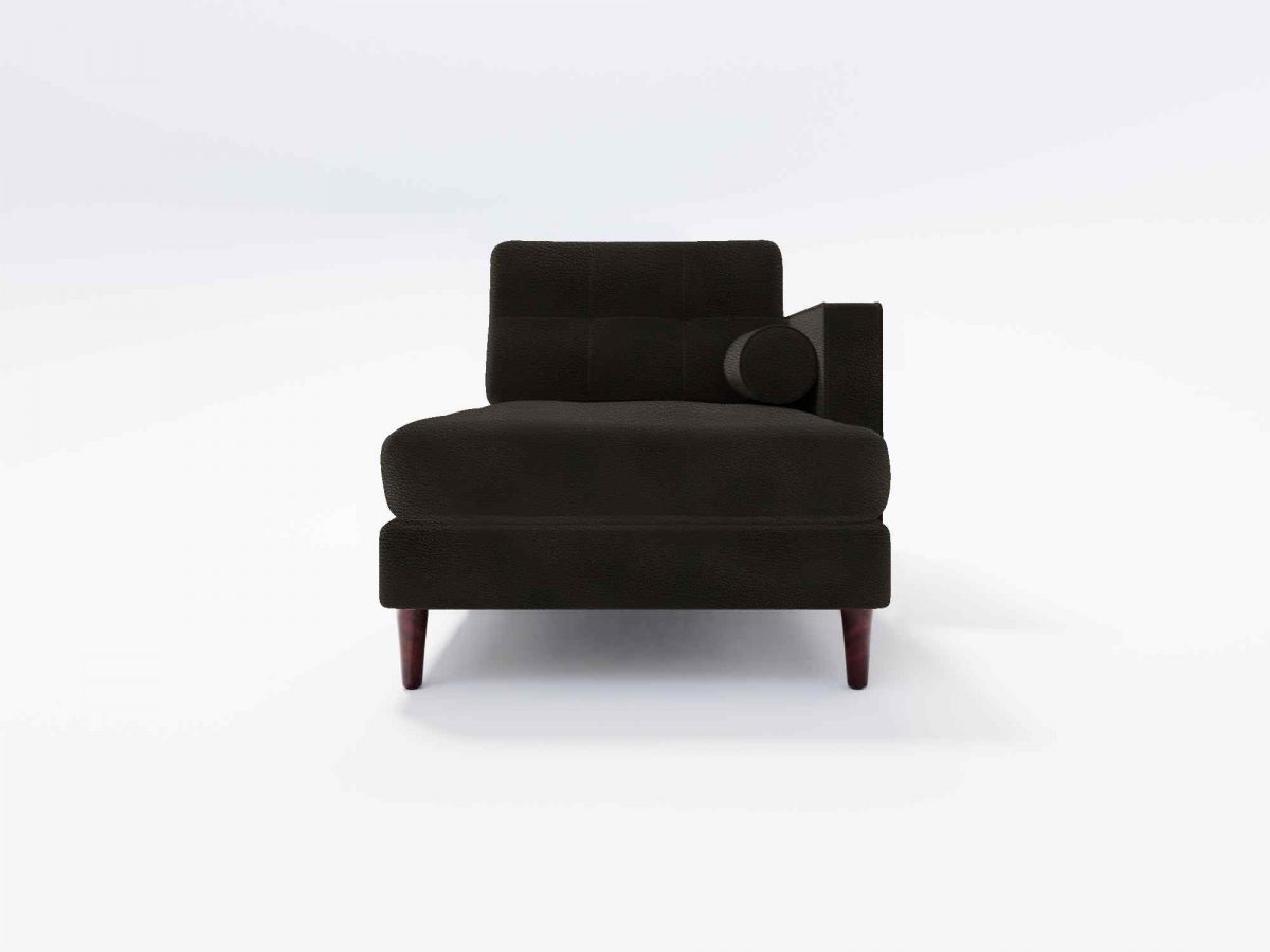 Hayes Chaise Strainght On Leather Black