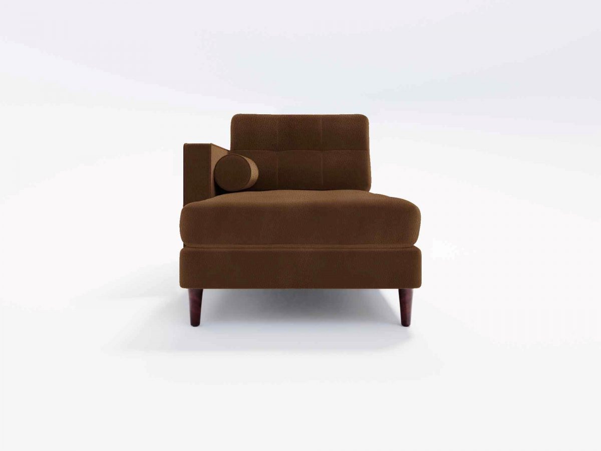 Hayes Chaise Strainght On Leather Brown