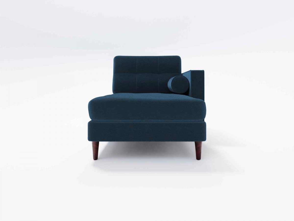 Hayes Chaise Strainght On Leather Navy Blue