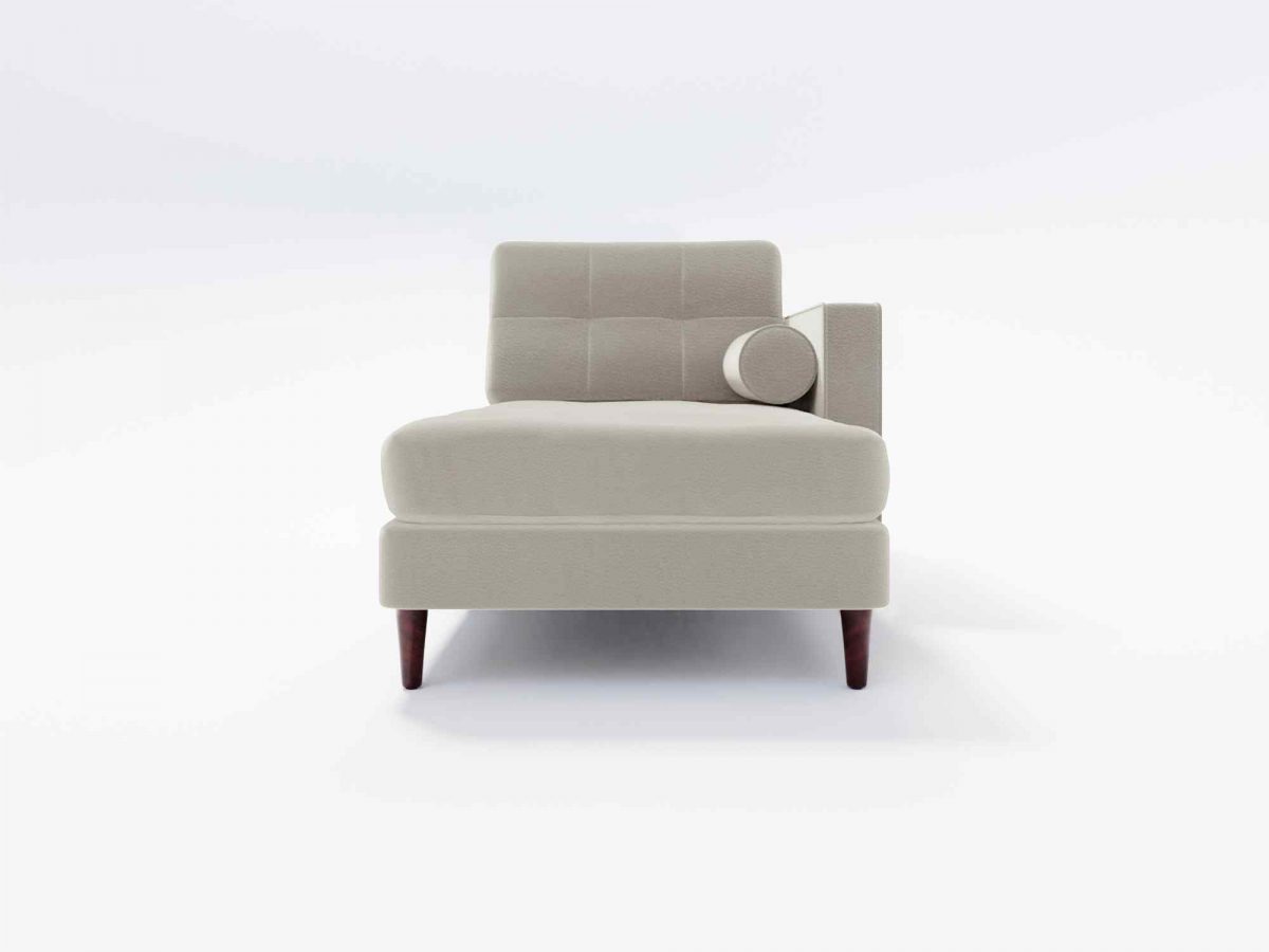 Hayes Chaise Strainght On Leather White