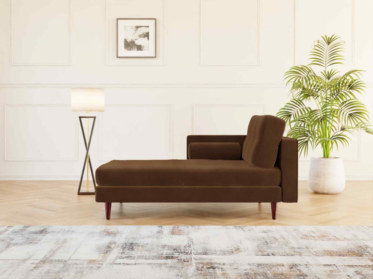 Hayes Interior Chaise Lounge Leather Brown