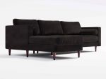 Jacob 4 Seater Left Front Angle Lather Black