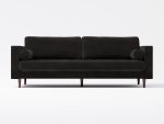 Scott 3 Seater Front Lather Black