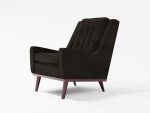 Scott Armchair Front Angle Lather Black