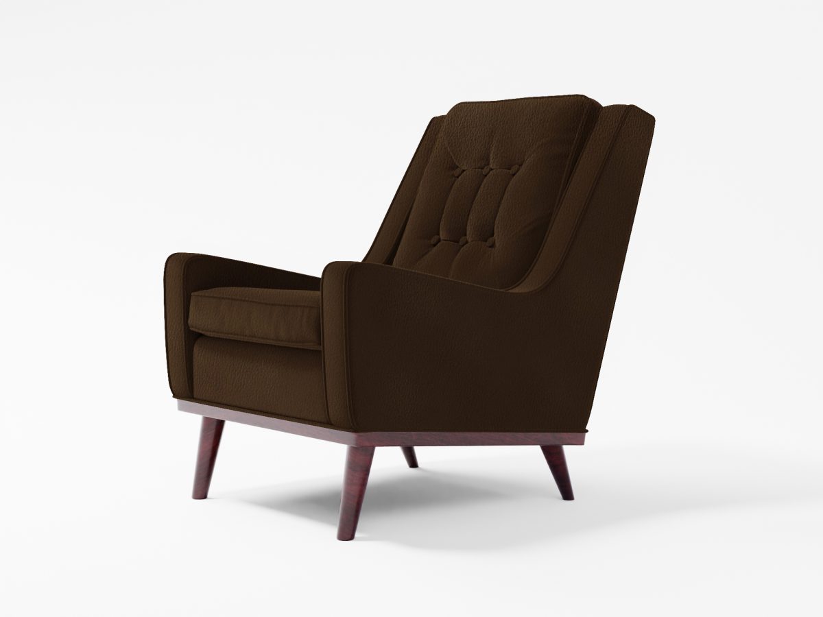 Scott Armchair Front Angle Lather Brown