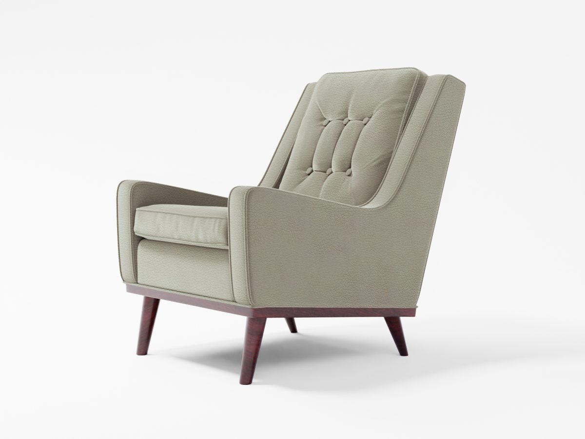 Scott Armchair Front Angle Lather LT Grey