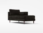 Scott Chaise Lounge Front Angle Lather Black