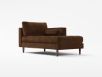 Scott Chaise Lounge Front Angle Lather Brown