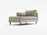 Scott Chaise Lounge Front Angle Lather LT Grey