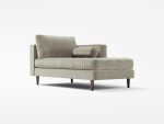 Scott Chaise Lounge Front Angle Lather LT Grey
