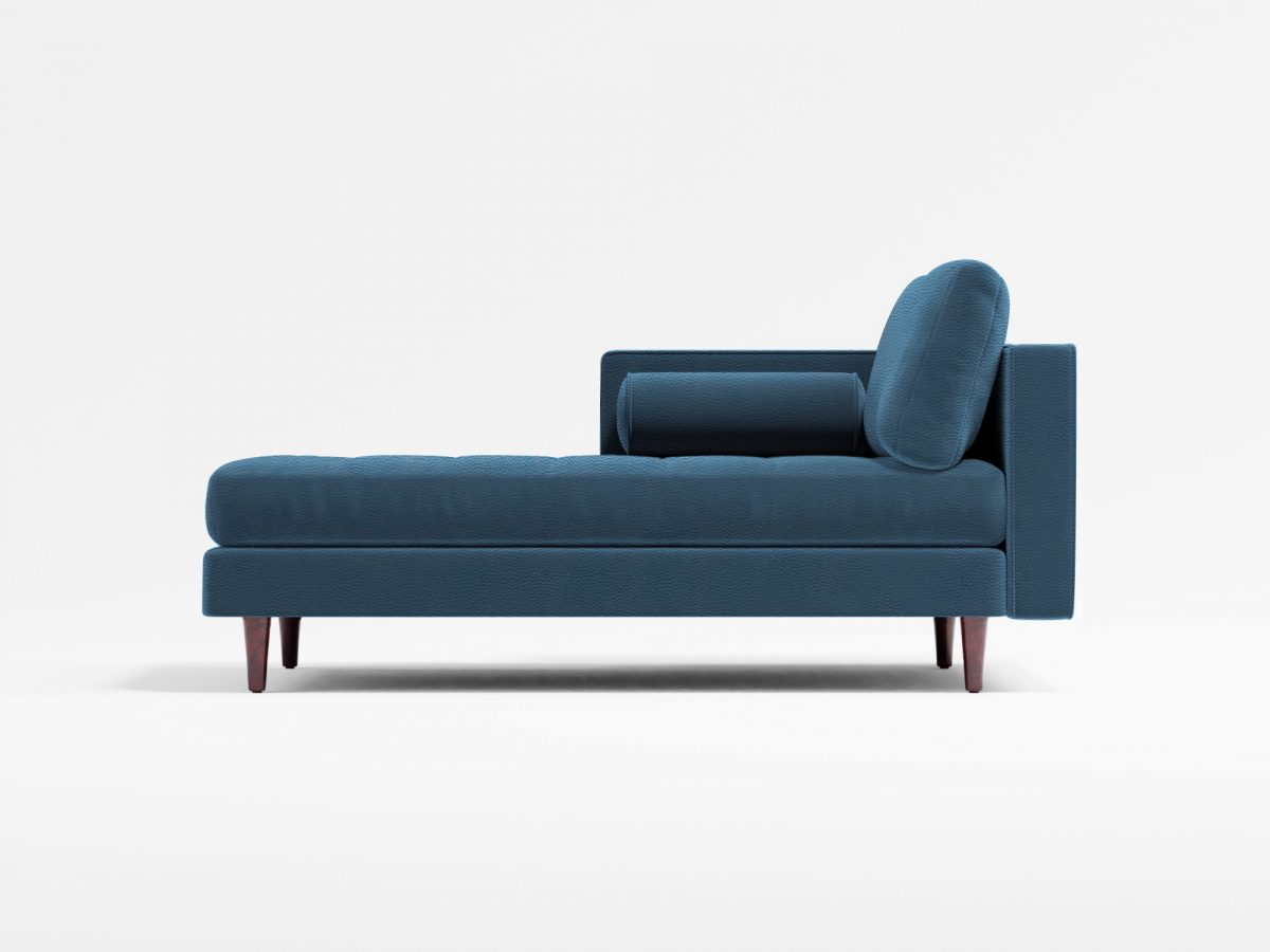 Scott Chaise Lounge Front Lather Navy Blue