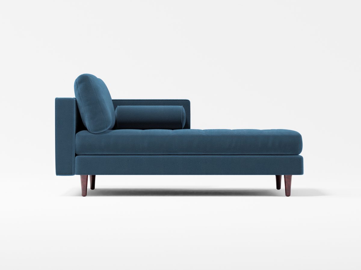 Scott Chaise Lounge Front Lather Navy Blue
