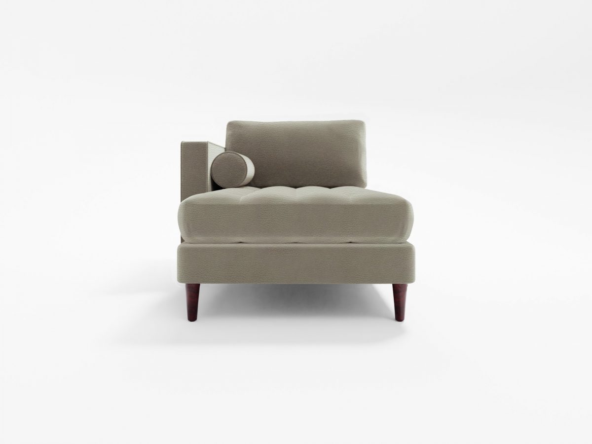 Scott Chaise Lounge Side Lather LT Grey
