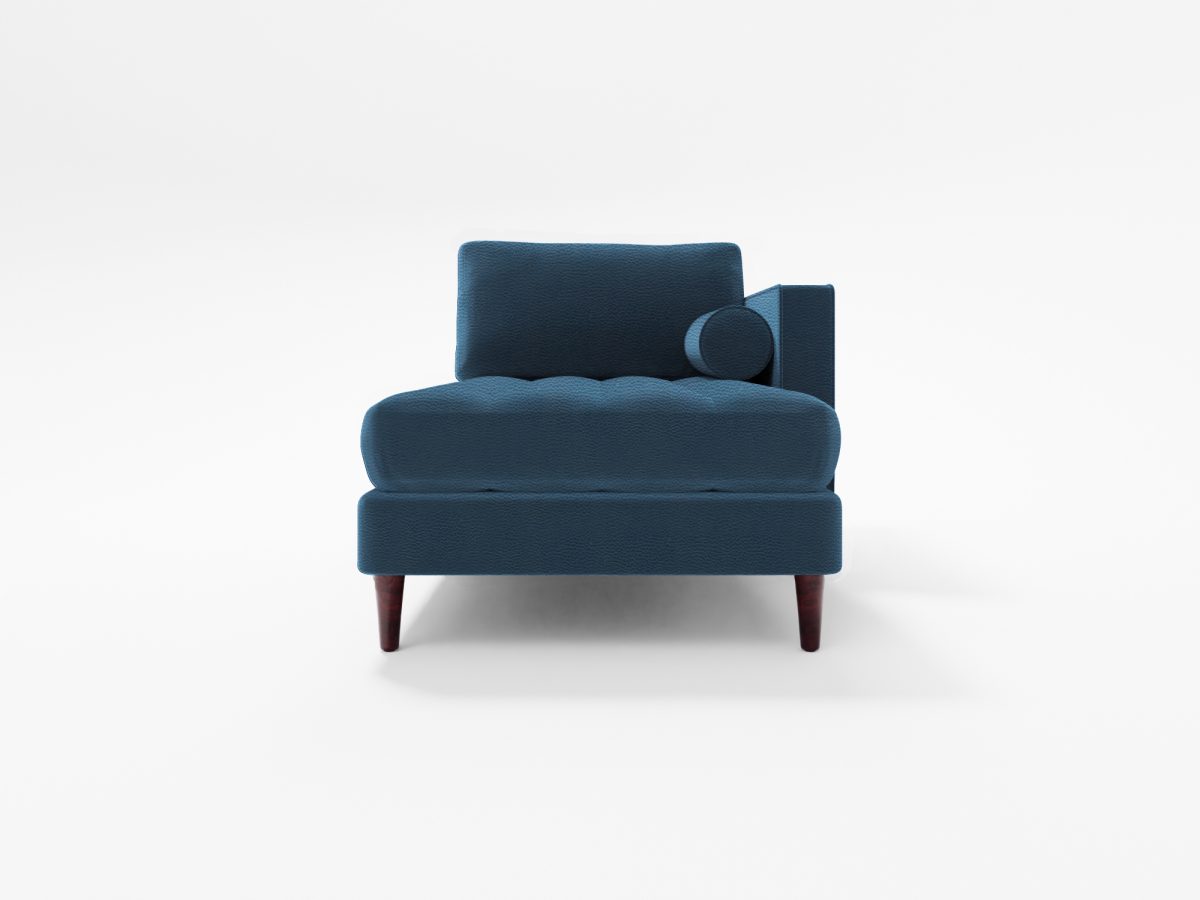Scott Chaise Lounge Side Lather Navy Blue