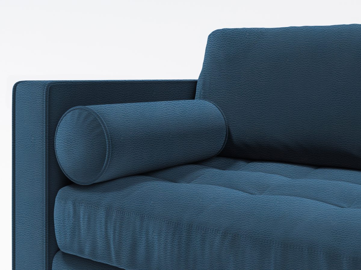 Scott Corner Cushion Zoom Leather Navy Blue