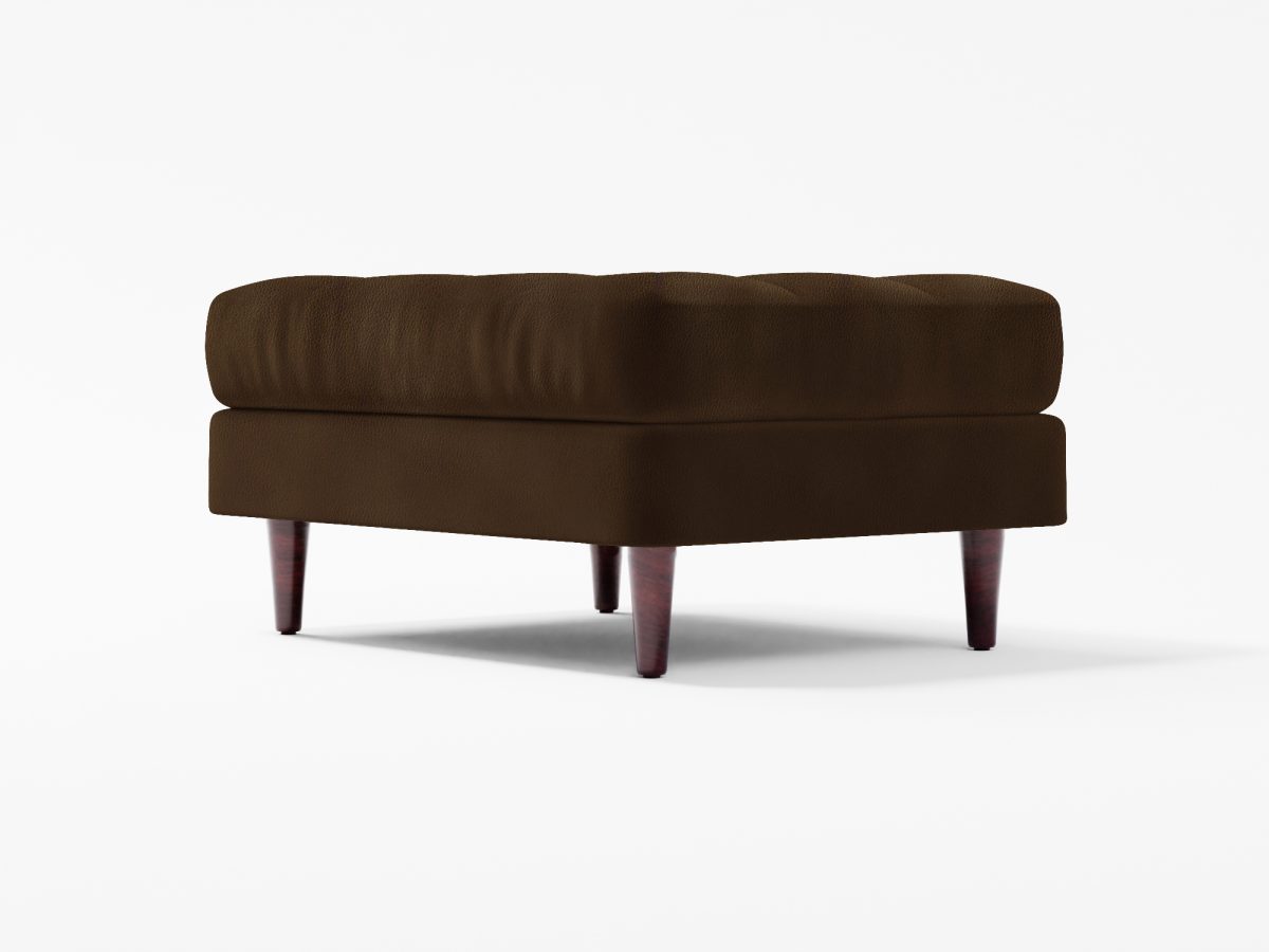 Scott Footstool Front Angle Lather Brown