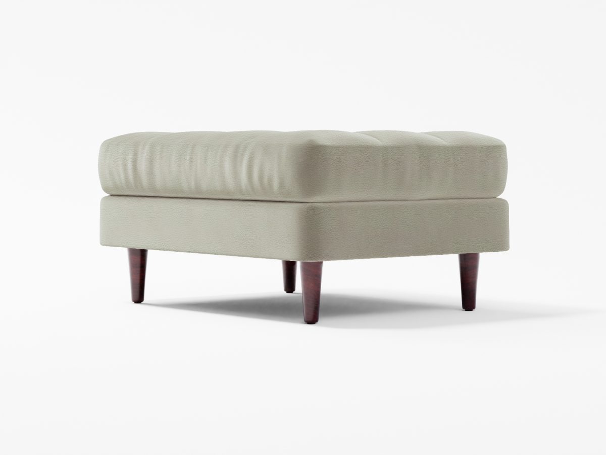 Scott Footstool Front Angle Lather LT Grey