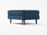 Scott Footstool Front Angle Lather Navy Blue