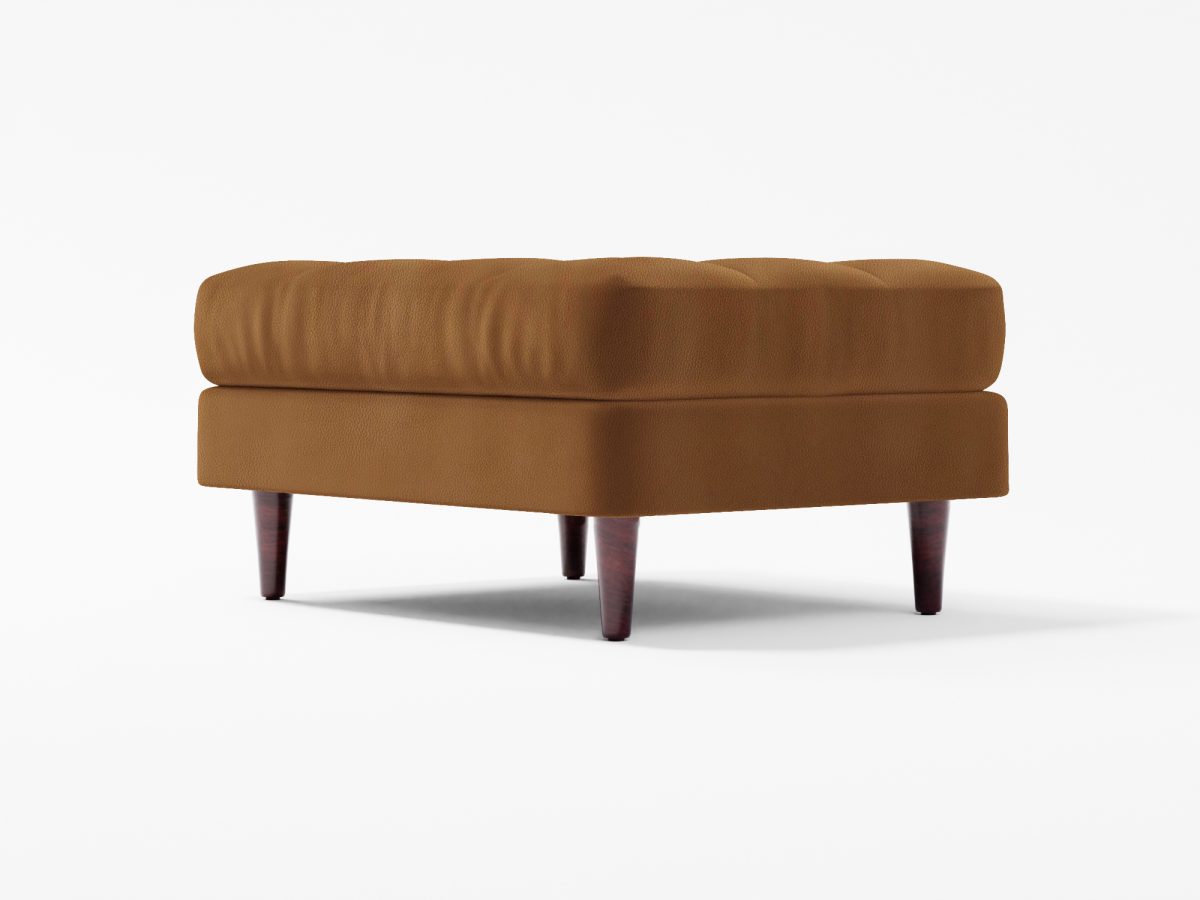 Scott Footstool Front Angle Lather Tan