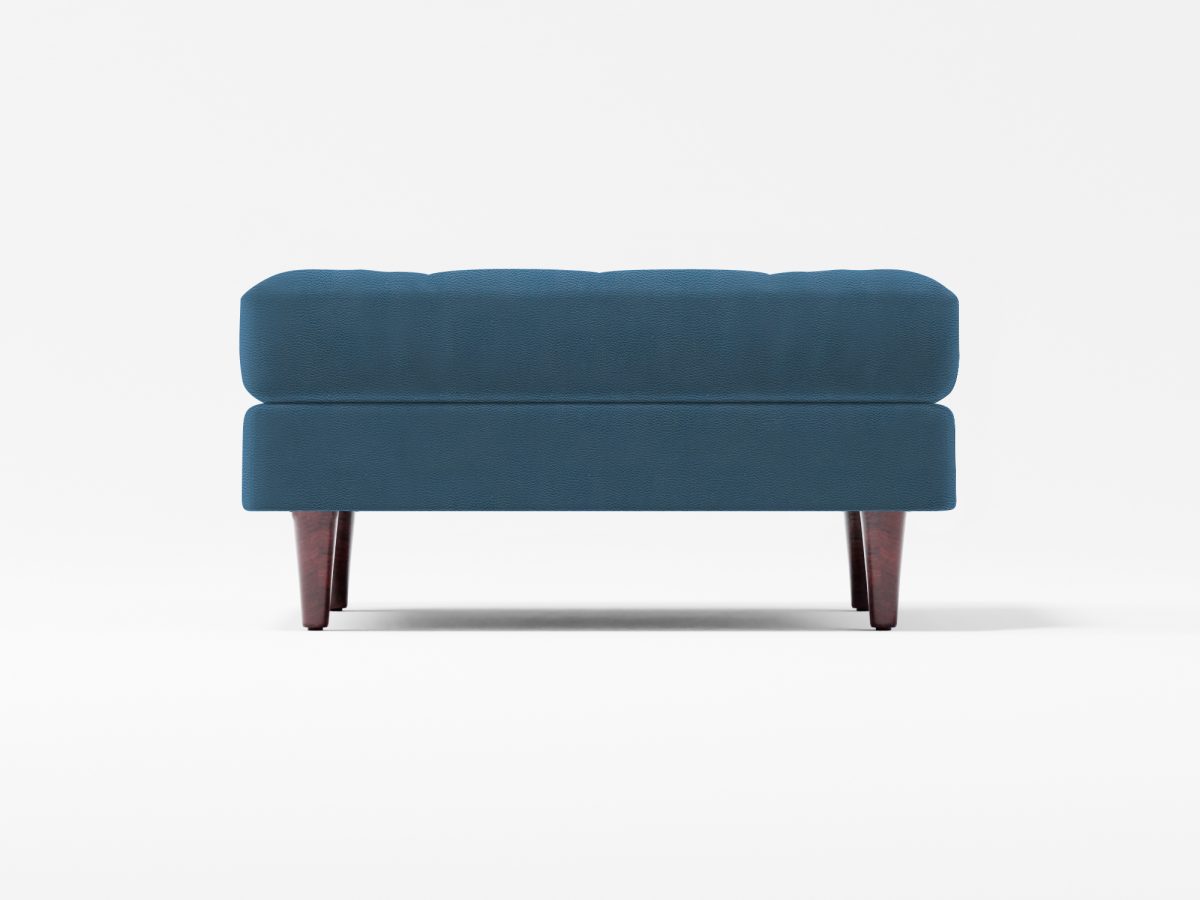 Scott Footstool Front Lather Navy BLUE