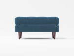 Scott Footstool Front Lather Navy BLUE