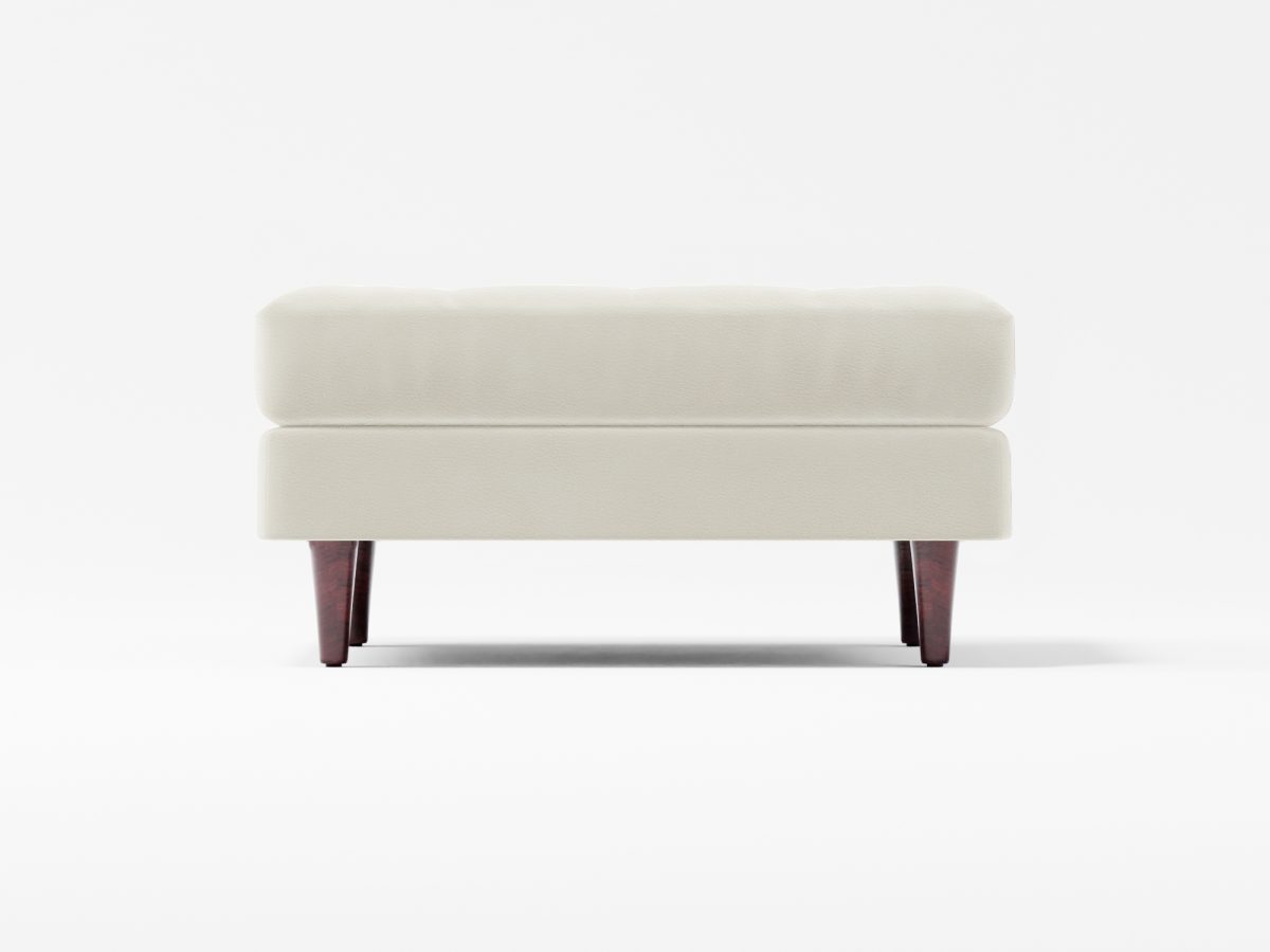 Scott Footstool Front Lather White