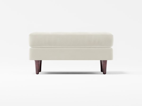 Scott Footstool Front Lather White
